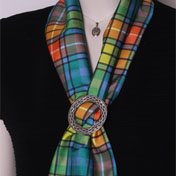 Scarf, with Scarf Ring, Dupion, Buchanan Tartan